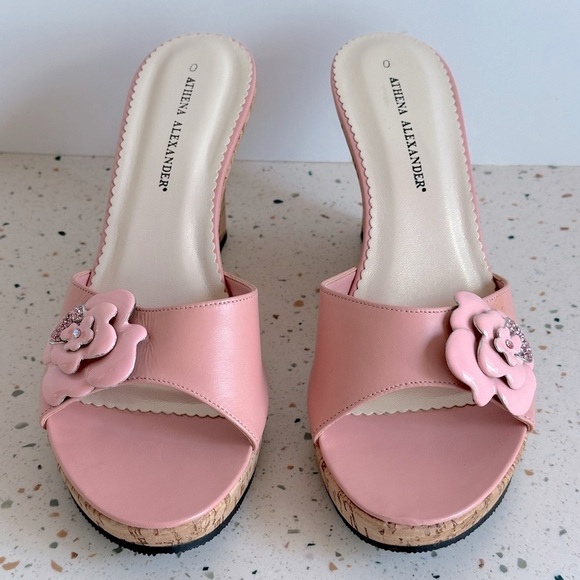 Athena Alexander‎ Pink Flower Wedge Sandals - Picture 3 of 9